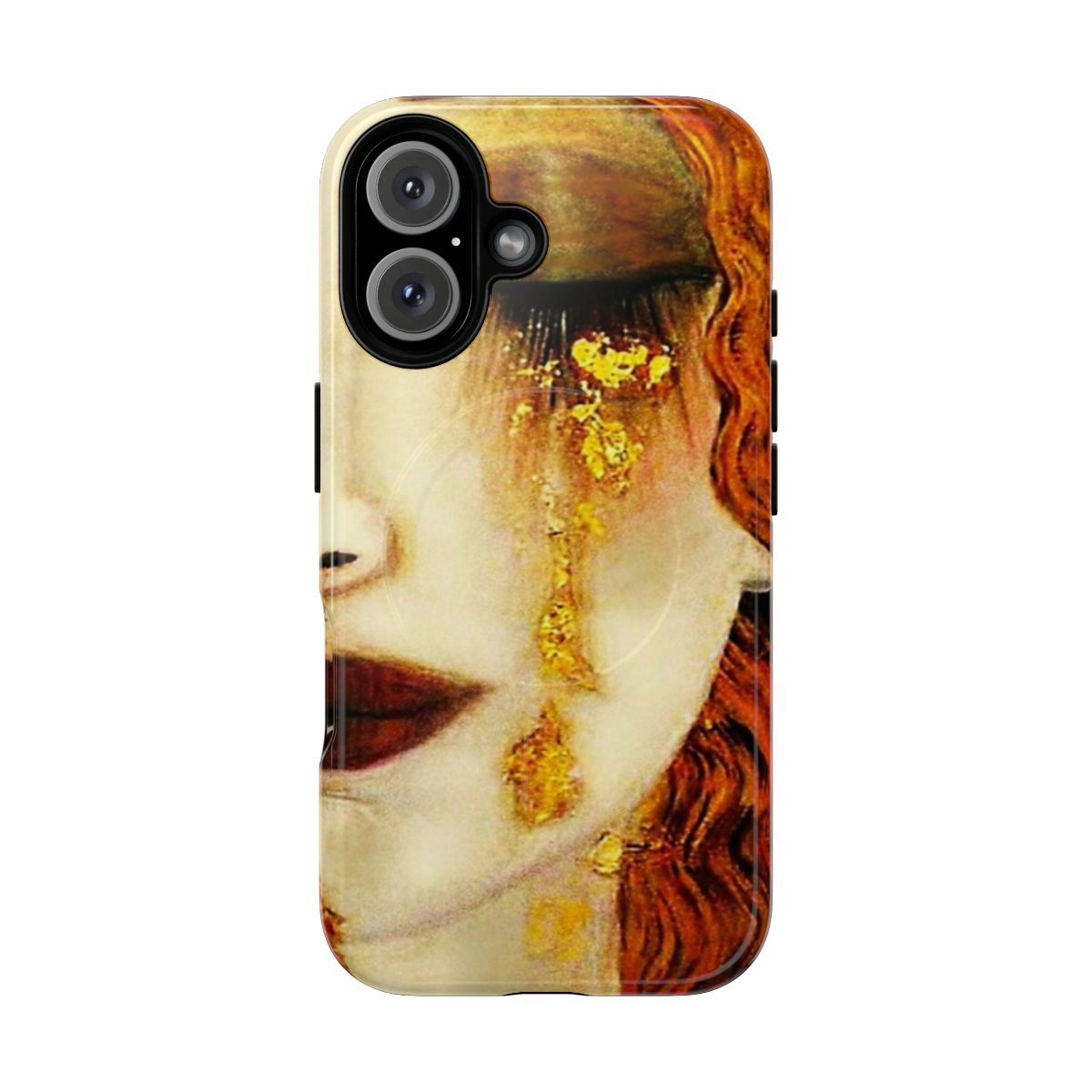 Artistic phone case featuring Gustav Klimt's iconic golden tear design