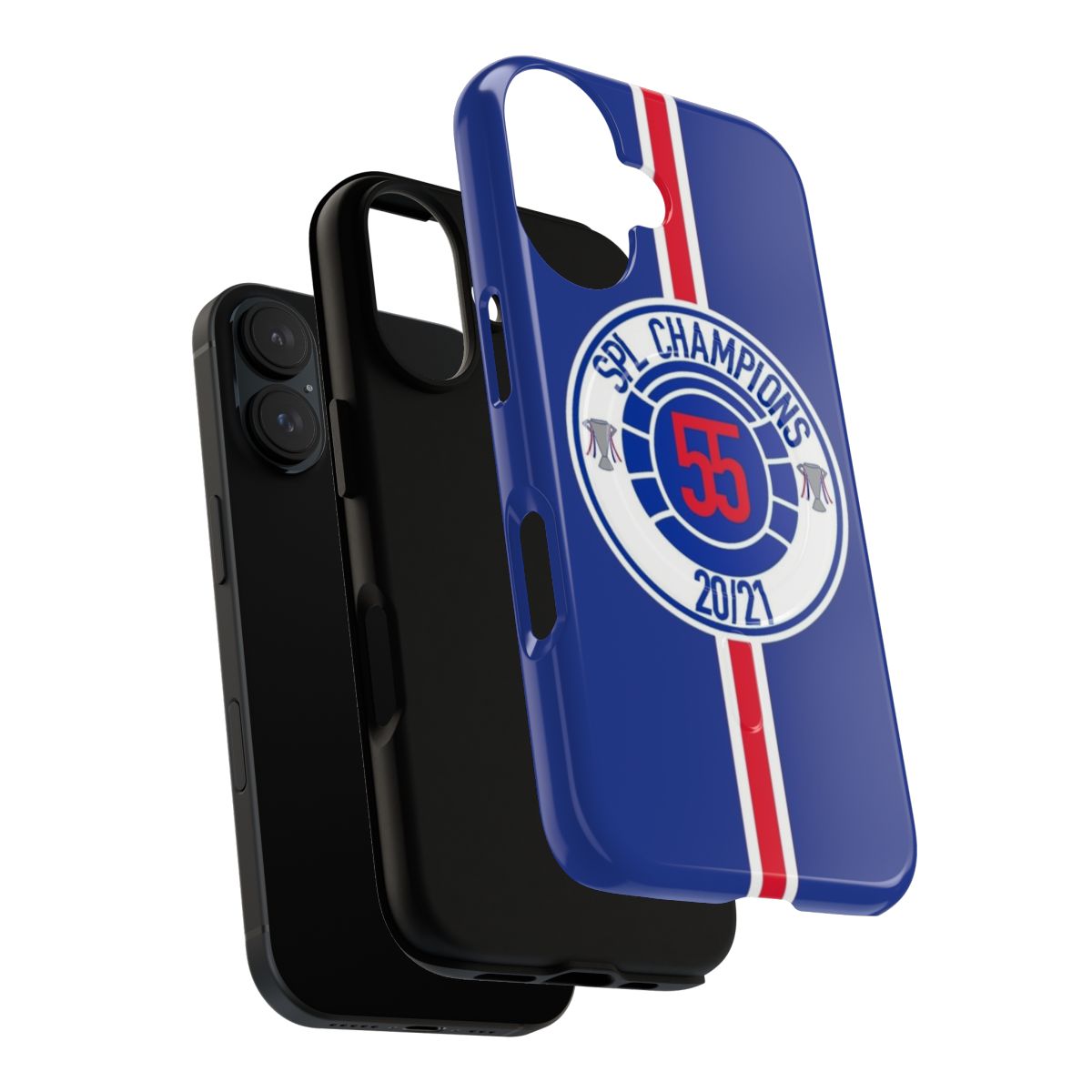 Rangers FC inspired magnetic tough phone case with a mock badge design - Layers