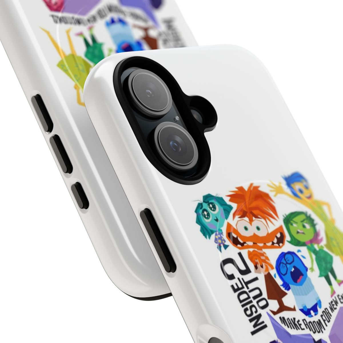 Cartoon characters from the movie "Inside Out" on a durable, magnetic phone case - Detail