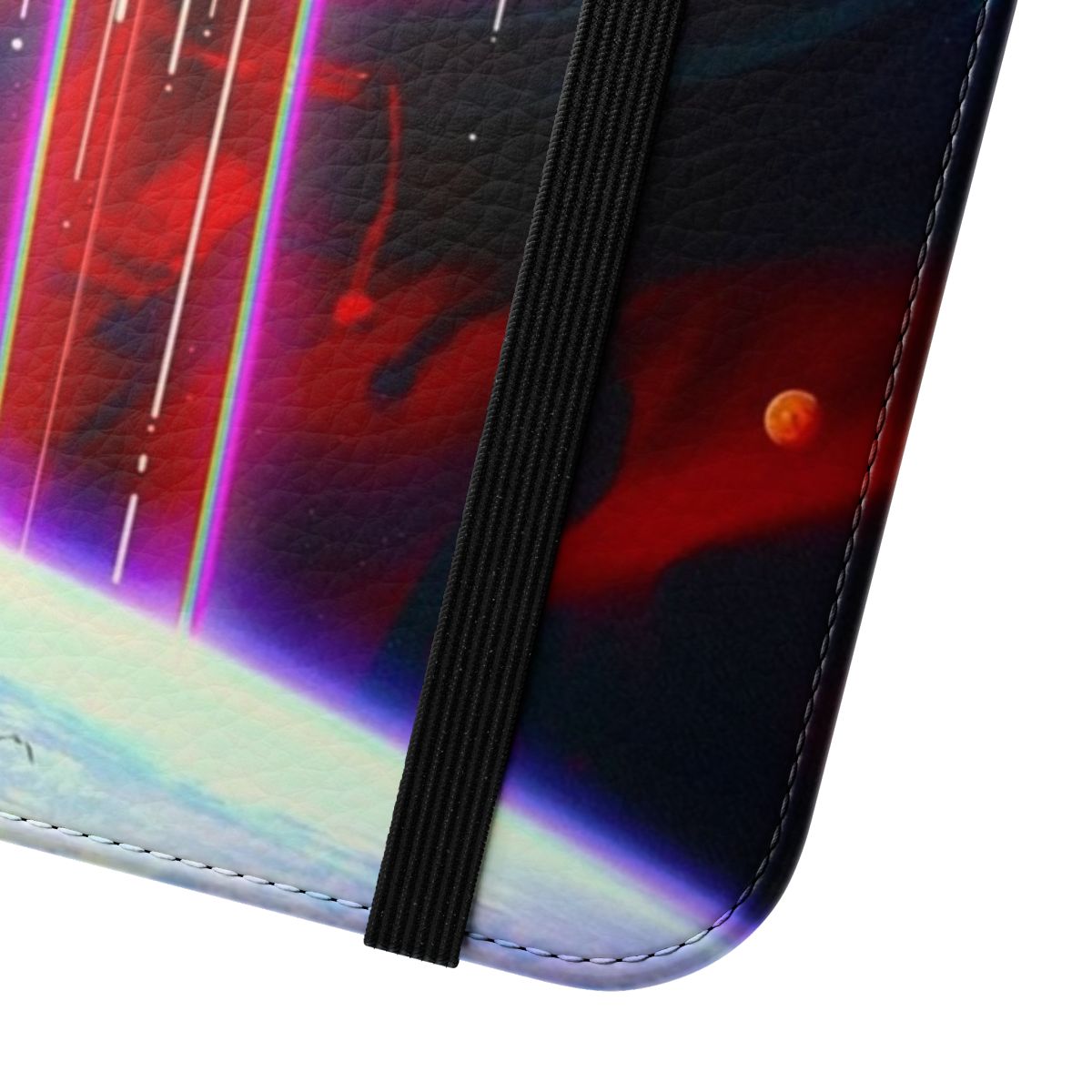 Cosmic and surreal phone case with space, planet, and celestial elements in a collage-style design. - Close Up