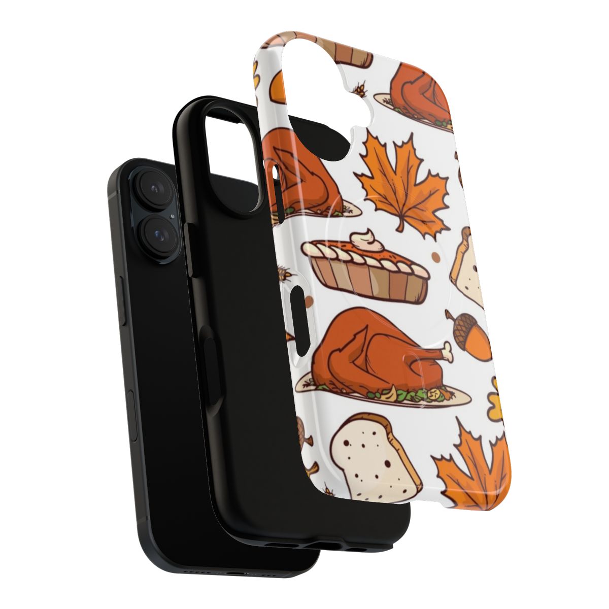 Magnetic tough phone case with fall and thanksgiving themed design - Layers