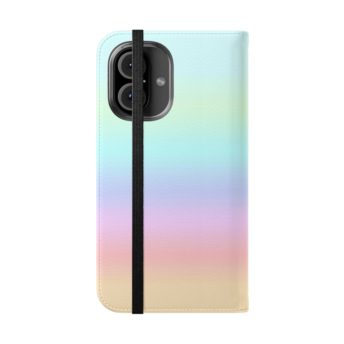 Pastel gradient flip phone case with a colorful, cute, and fun design perfect for summer - Folded Front