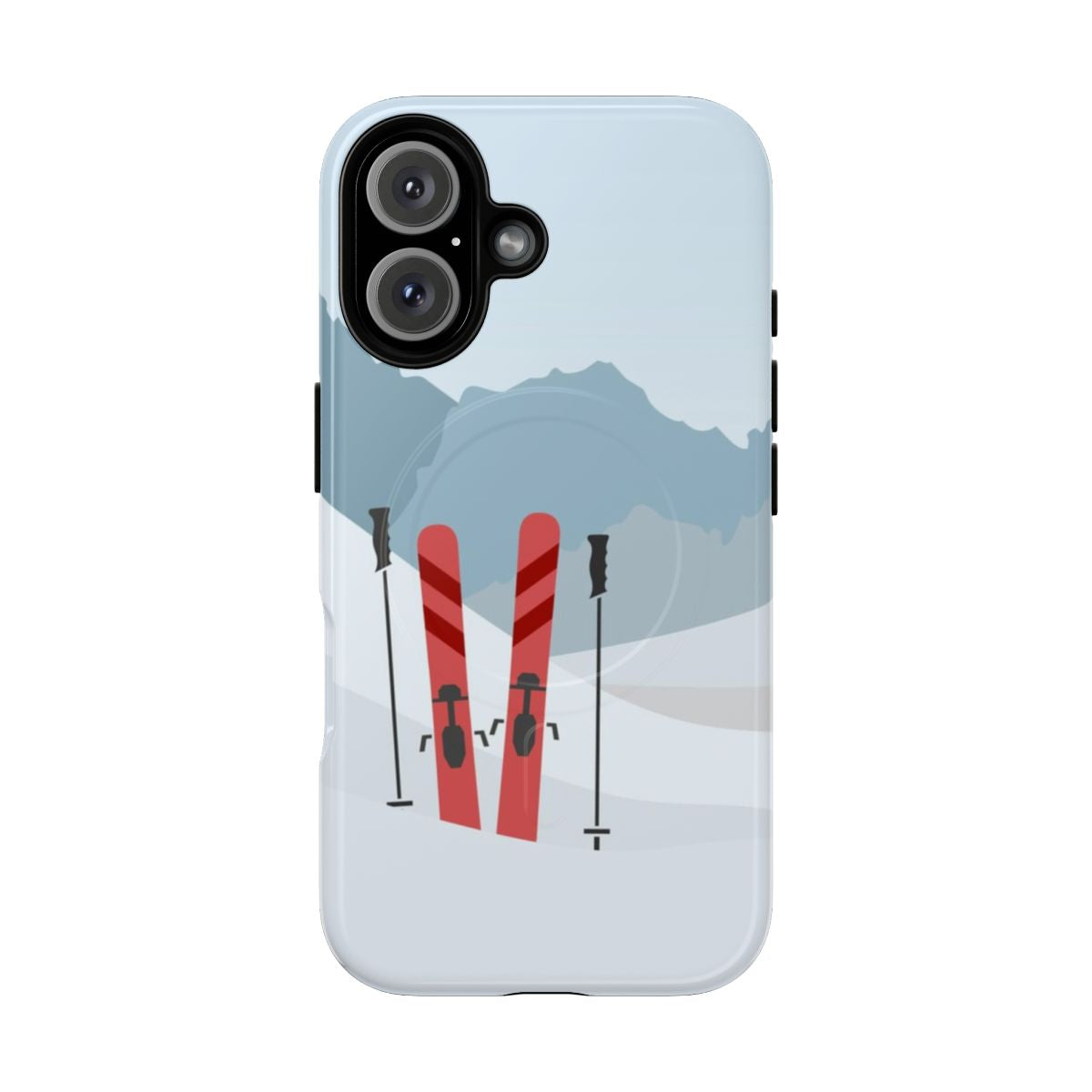 Snowy mountain landscape on a winter phone case