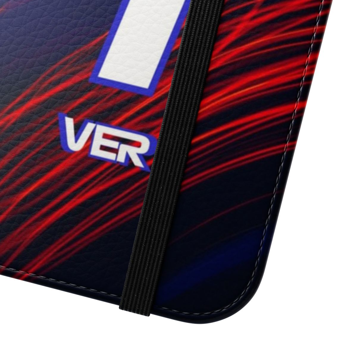 Red Bull Racing-inspired flip cover phone case featuring Max Verstappen's car number - Close Up