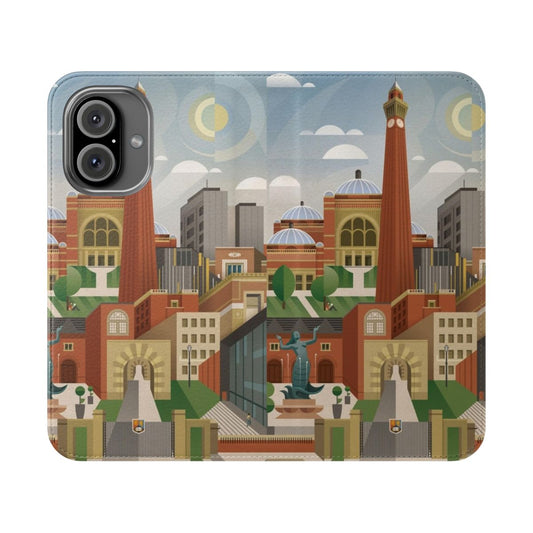 University of Birmingham-themed phone case featuring Old Joe and Aston Webb buildings