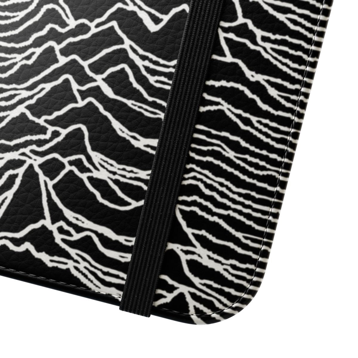 Monochrome abstract waves phone case with pop culture inspired design - Close Up