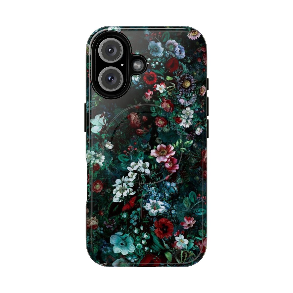 Colorful and artistic neon floral pattern on a magnetic tough phone case