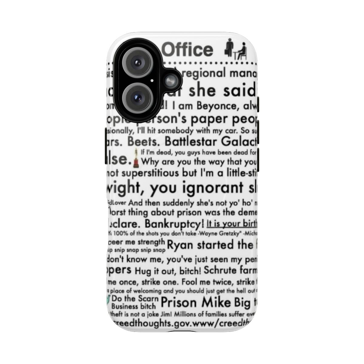 Magnetic Tough Phone Case featuring famous quotes from The Office TV show