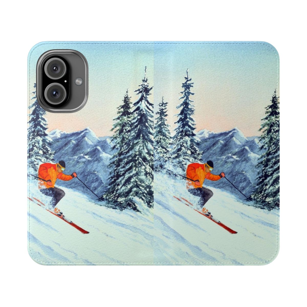 Skiing-Inspired Flip Cover Phone Case