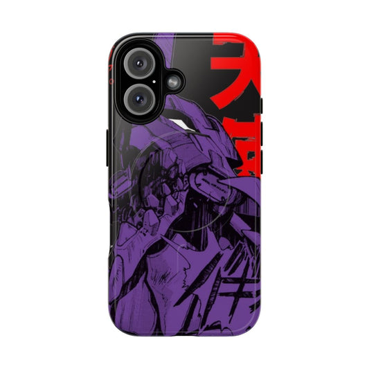 Tough and magnetic phone case with Evangelion robot kanji design, perfect for military, veterans, and patriotic Americans.