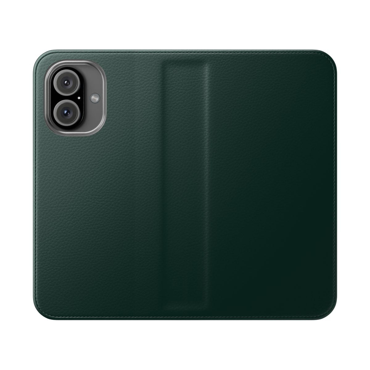 Solid color flip cover phone case in a deep forest green shade