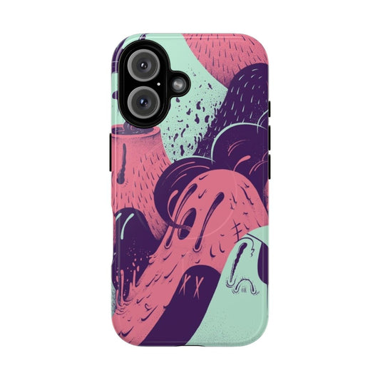 Durable magnetic phone cases in purple featuring unique character designs