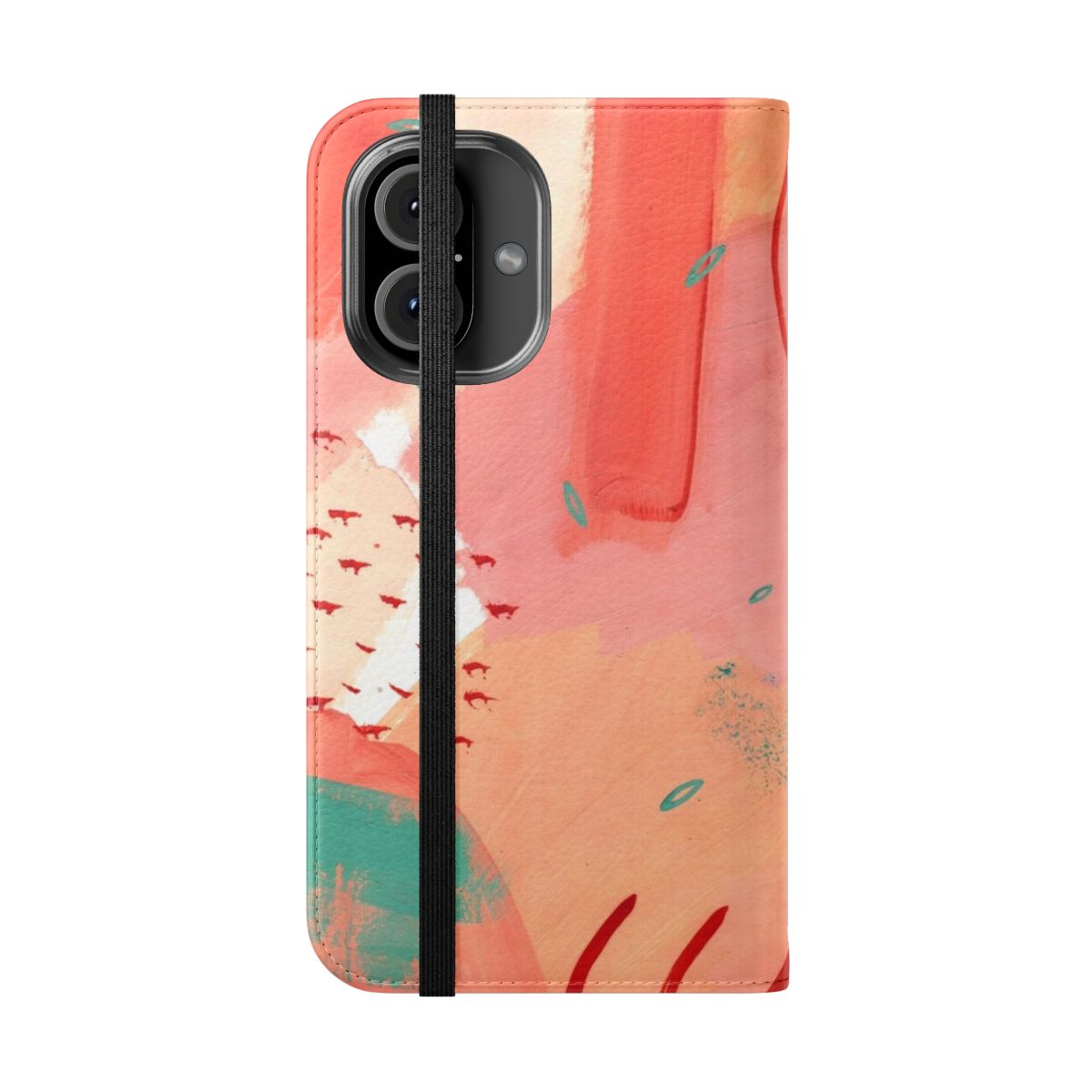 Colorful abstract art design on a phone case - Folded Front