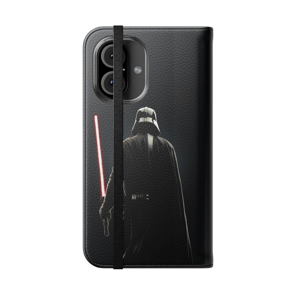 Darth Vader inspired flip phone case with a sleek, protective design - Folded Front