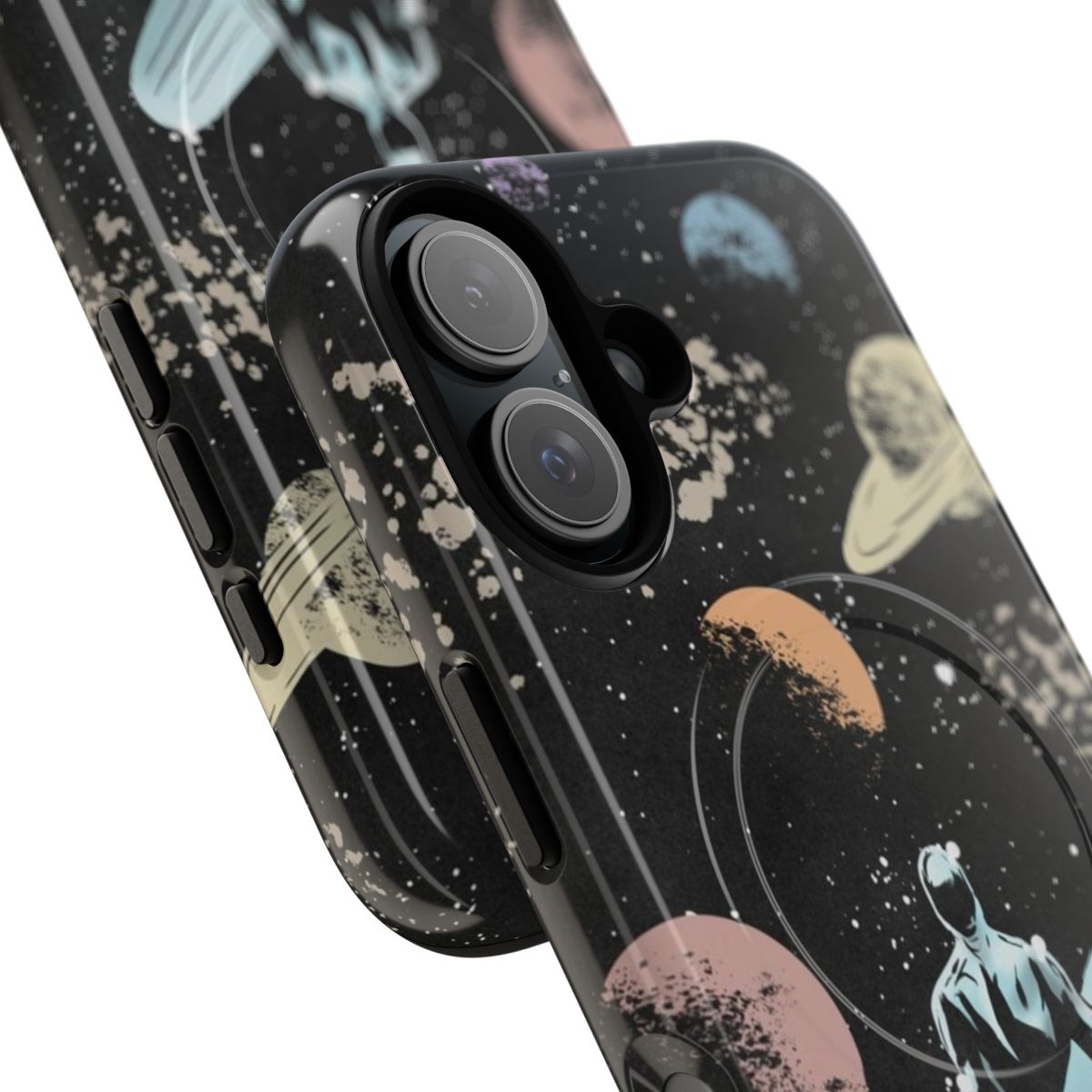 Retro-inspired Silver Surfer themed magnetic tough phone case - Detail