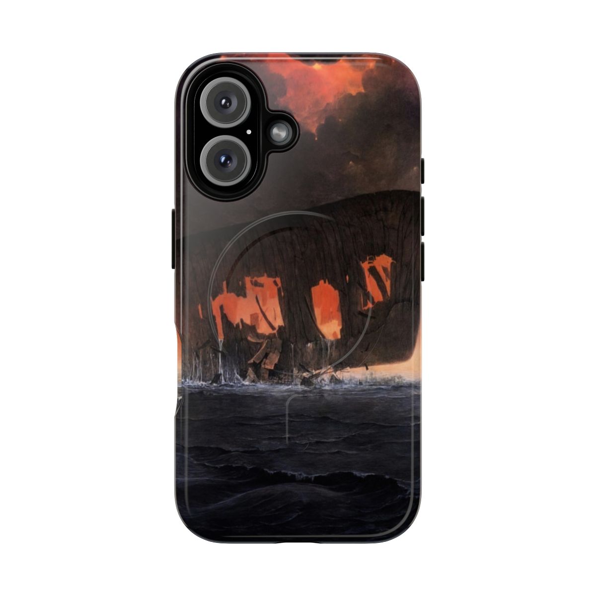 Surreal art phone case featuring a macabre, dark design inspired by the paintings of renowned Polish artist Zdzisław Beksiński.