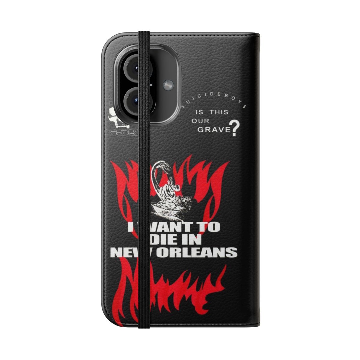 I Wanna Die In New Orleans album cover-inspired flip cover phone case - Folded Front