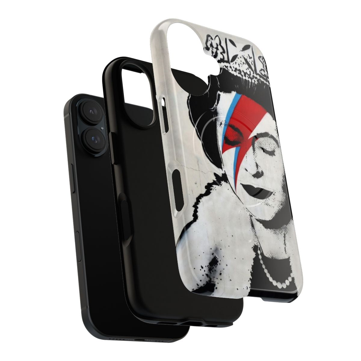 Banksy-inspired Queen Elizabeth pop art magnetic tough phone case - Layers