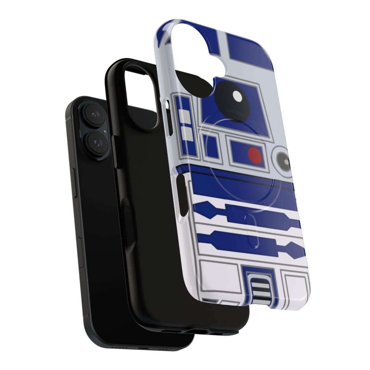 Magnetic tough phone case with a cute robot design - Layers