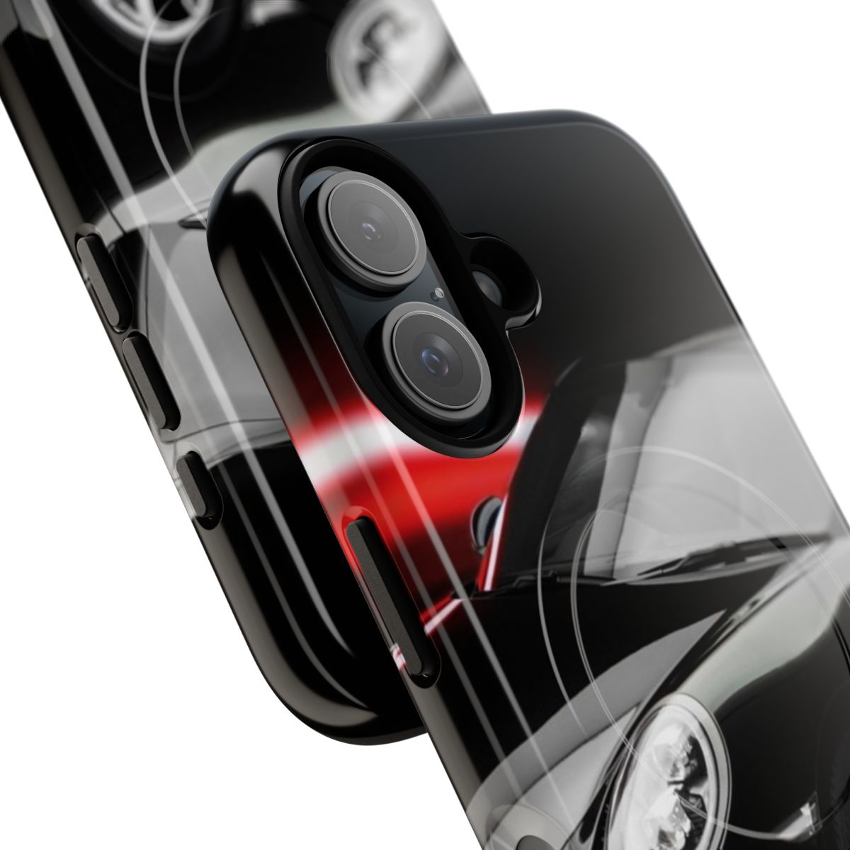 Magnetic tough phone case for 911 sports cars - Detail