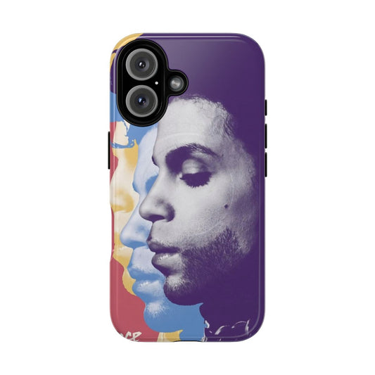 Retro Purple Magnetic Phone Case with Vintage 80s 90s Music Fanart Design