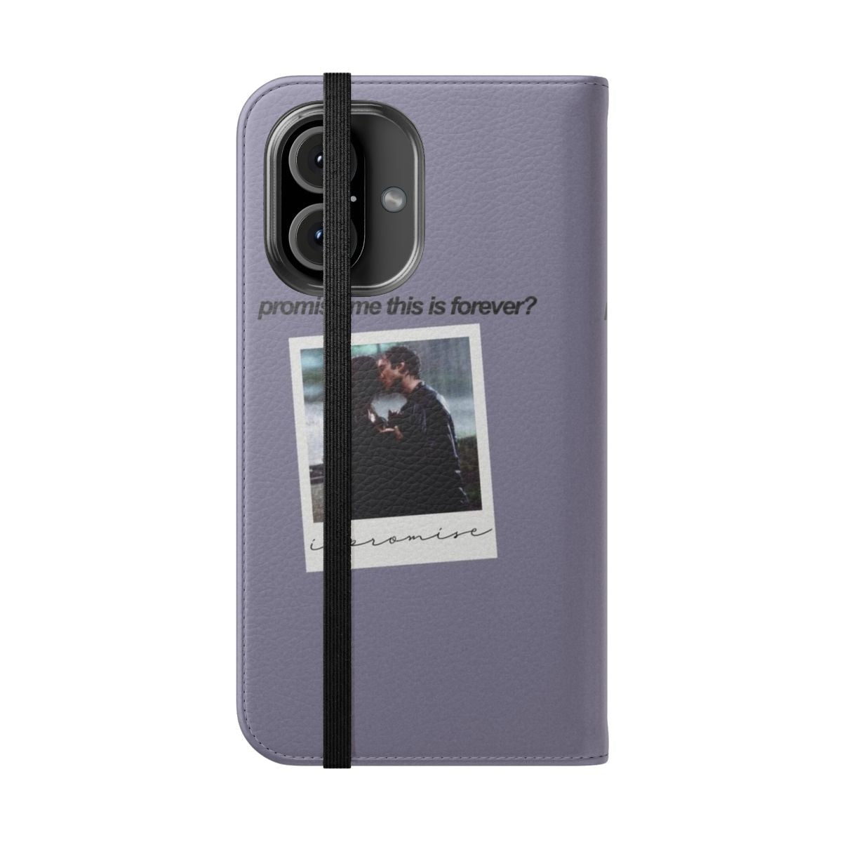 Promise Forever Flip Cover Phone Case with Delena, Stelena, and Damon Designs - Folded Front