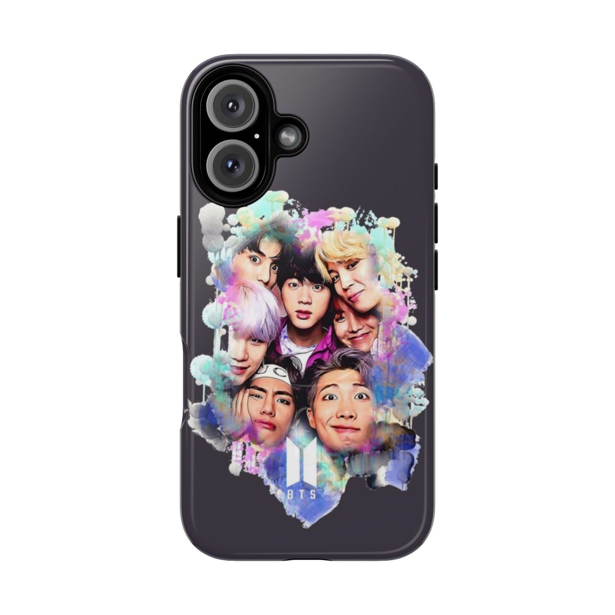 Colorful BTS-inspired art design on a durable magnetic phone case