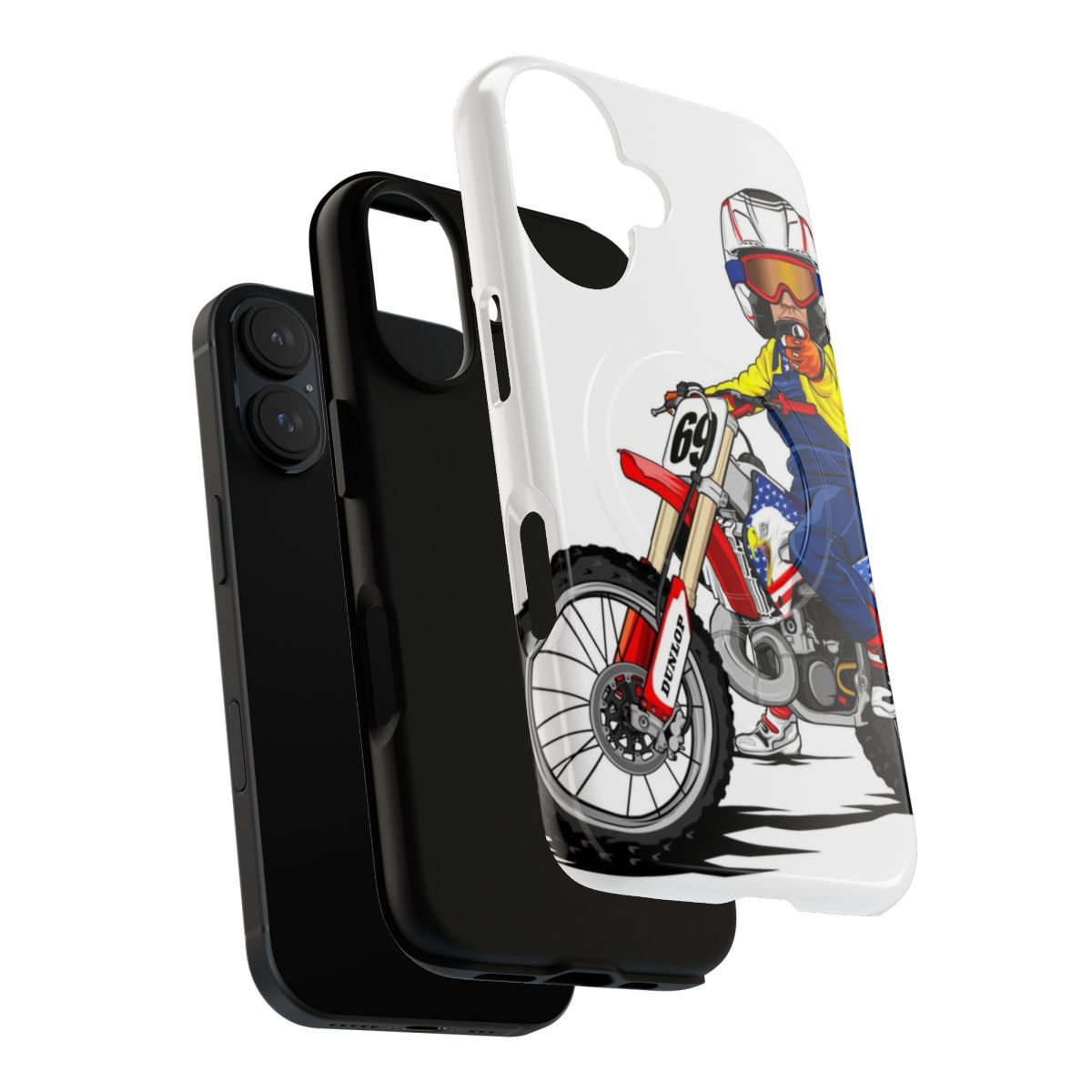 Tough phone case with motocross and supercross graphics - Layers