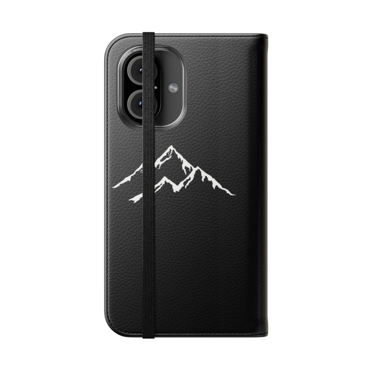 Outdoor mountain skiing silhouette graphic on a flip phone case - Folded Front