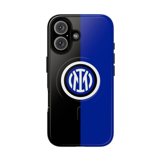 Inter Milan inspired phone case with magnetic closure and durable design