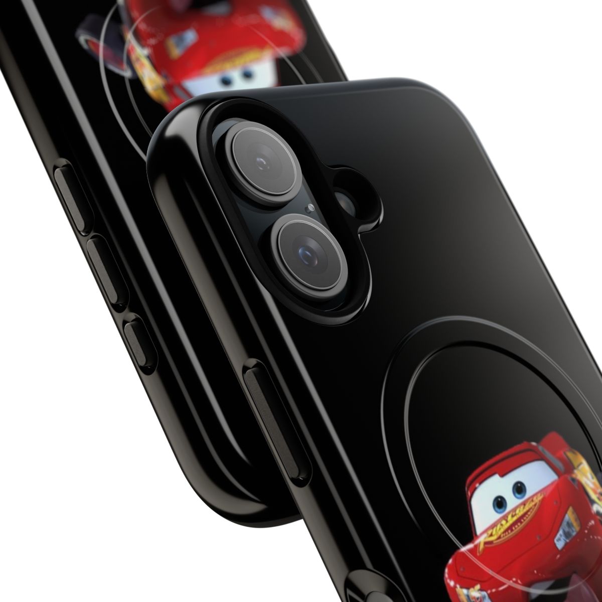 Magnetic tough phone case with image of Lightning McQueen from the Cars movie - Detail