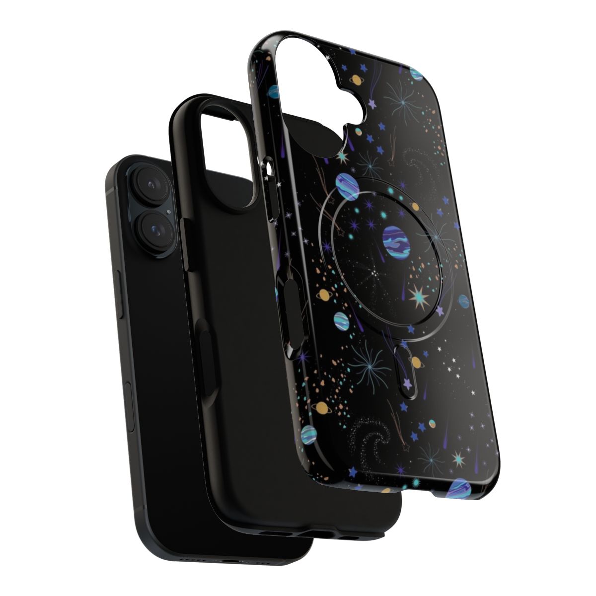 Intergalactic Magnetic Tough Cases for Phones with Cosmic Space Pattern - Layers