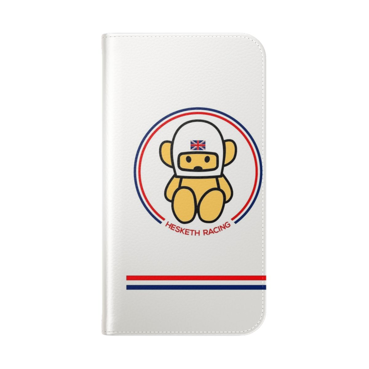 Hesketh Racing-inspired Formula 1 phone case cover with teddy bear helmet graphic - Folded Back