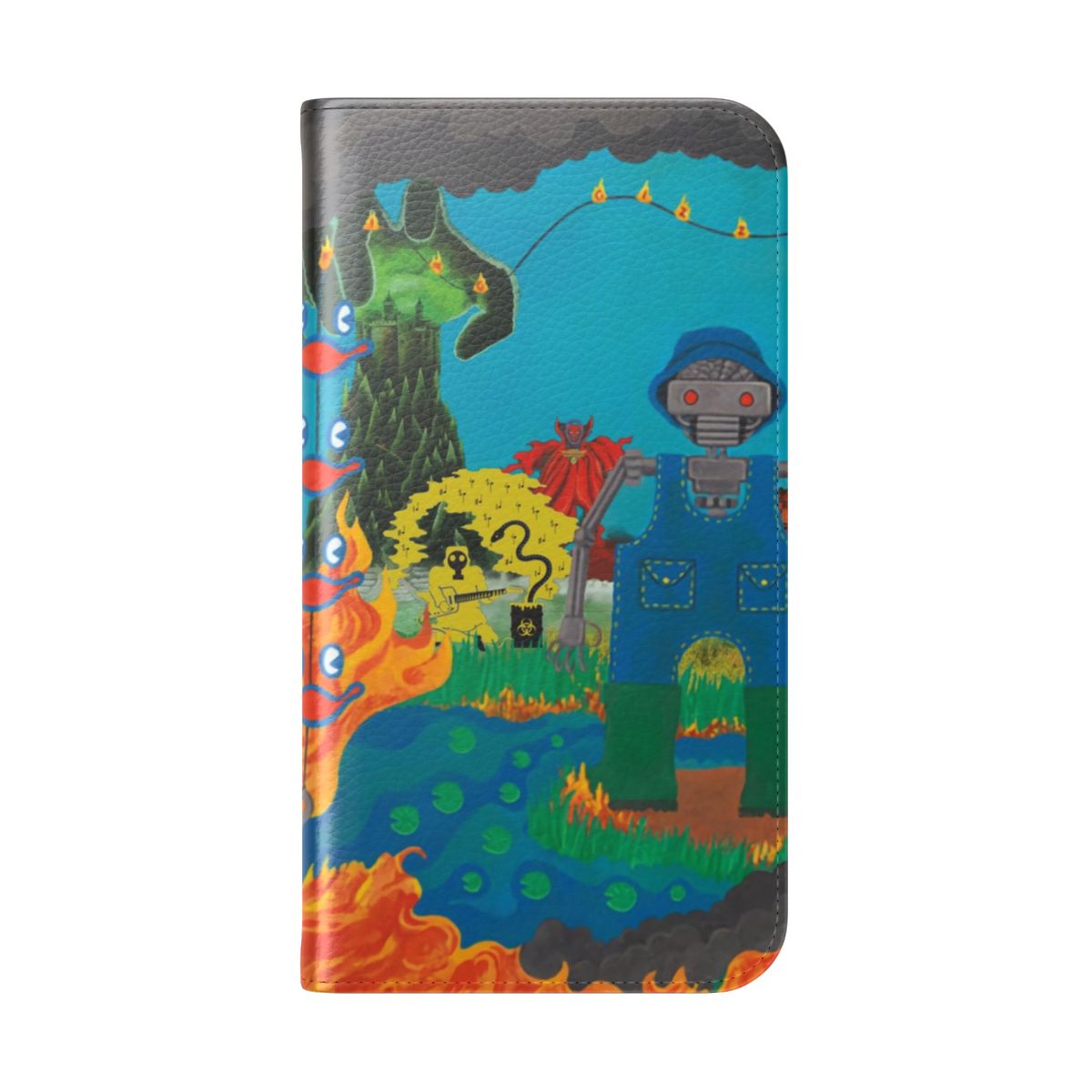 A colorful and psychedelic album art collage phone case inspired by the indie rock band King Gizzard and the Lizard Wizard. - Folded Back