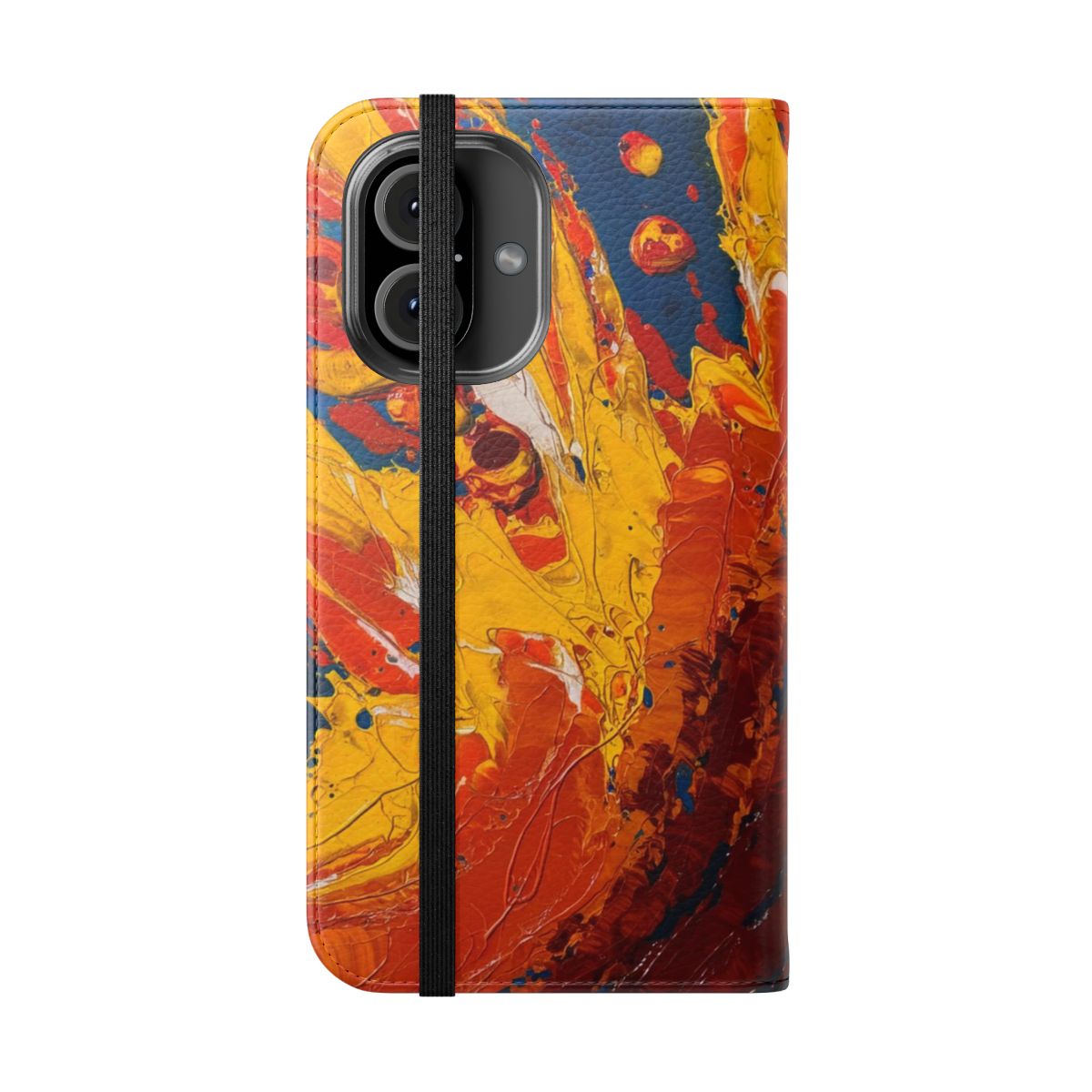 Fiery burst abstract art design phone case cover - Folded Front