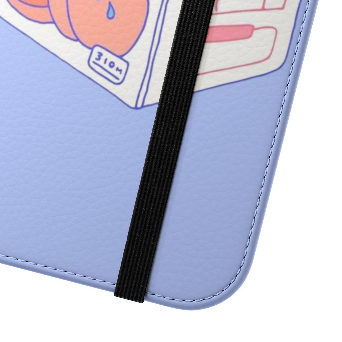 Peach milk carton-inspired phone case with a cute, kawaii design - Close Up