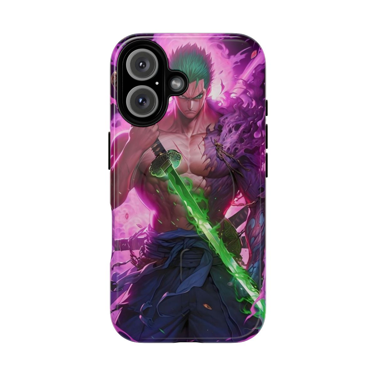 Durable magnetic phone case with One Piece anime and manga character designs