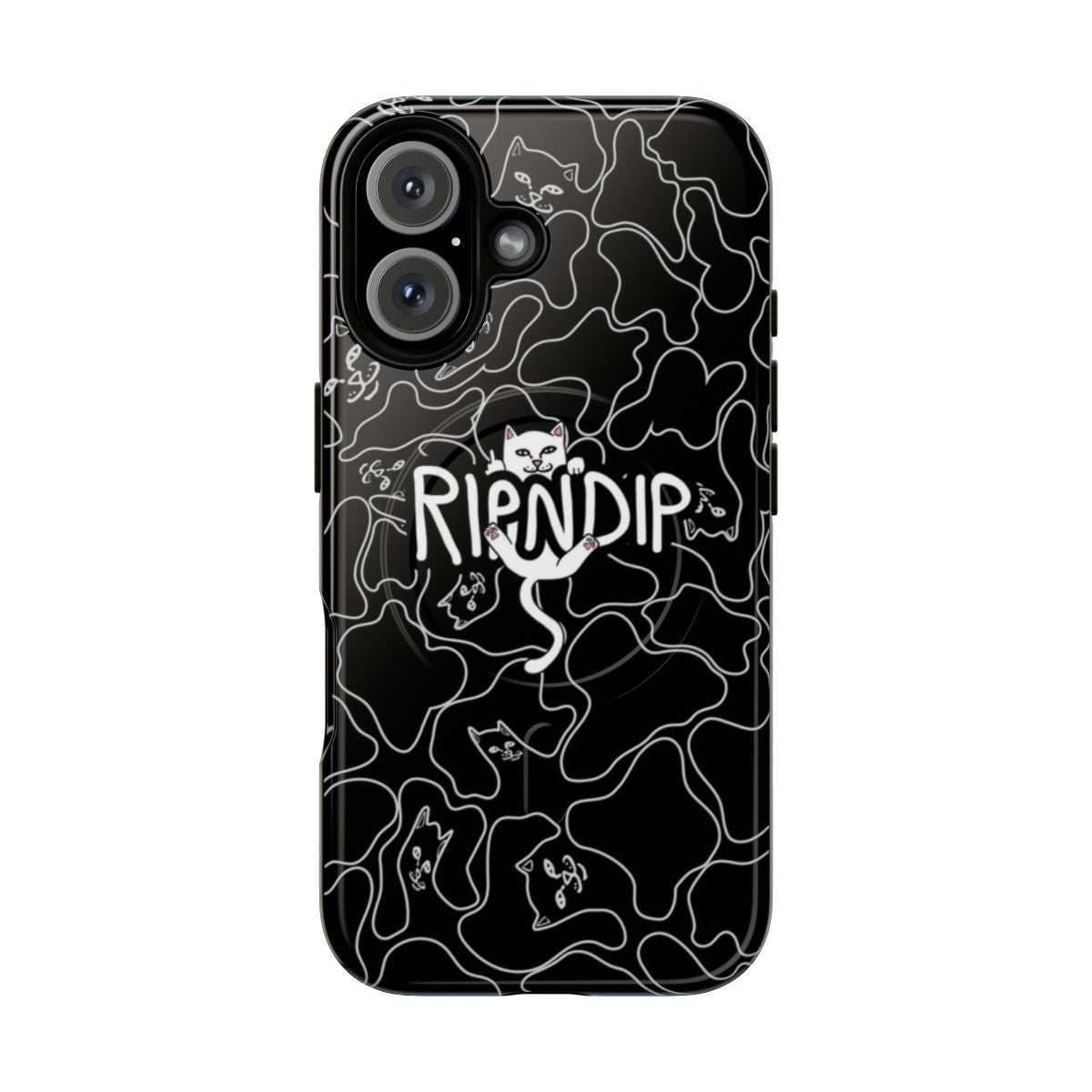 Magnetic Tough Cat Ripndip Aesthetic Middle Finger Style Phone Case