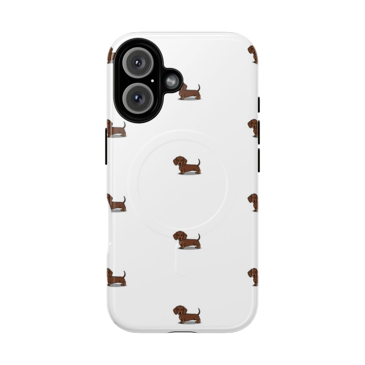 Dachshund phone case with a protective magnetic design