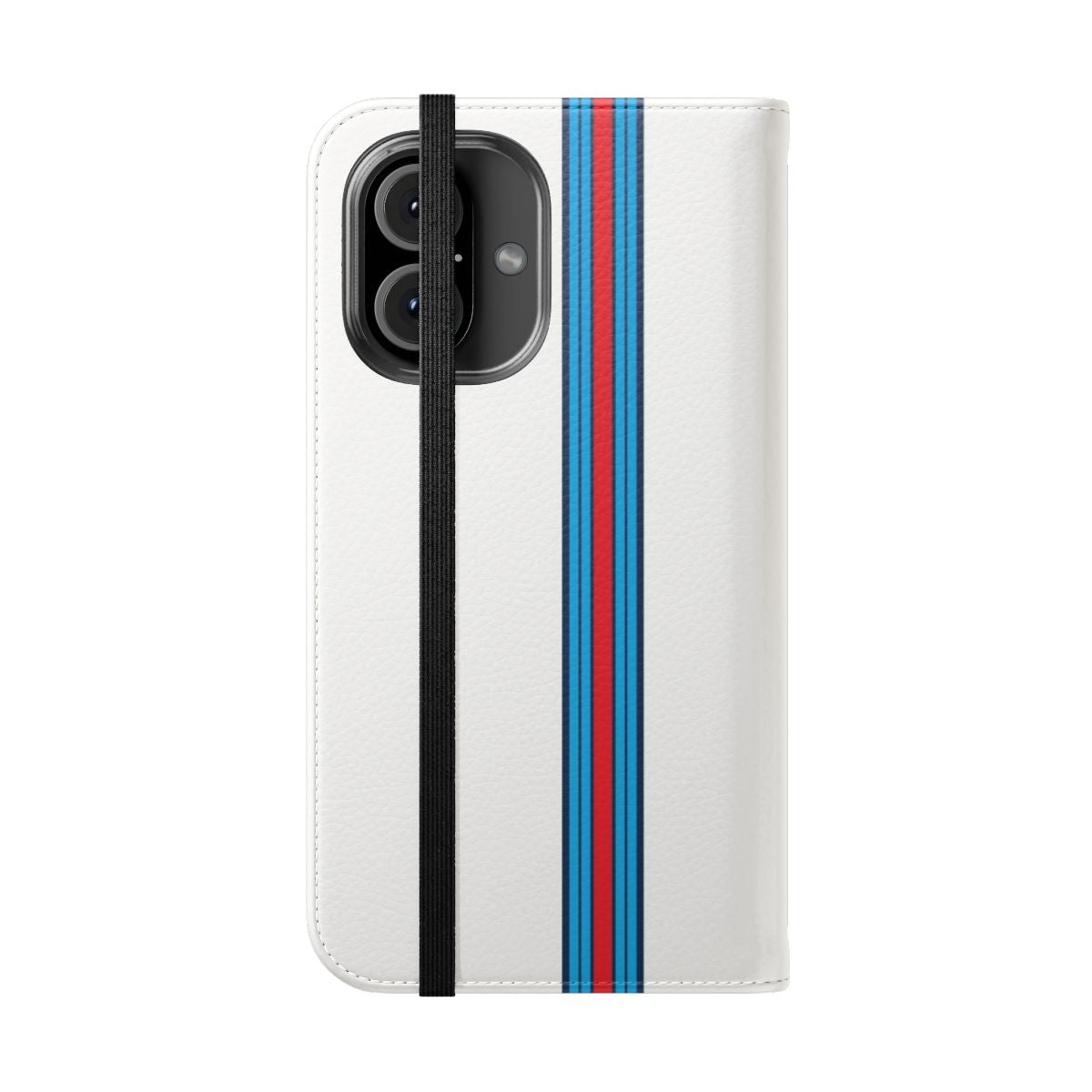 Martini-style racing strip pattern on a stylish phone case - Folded Front