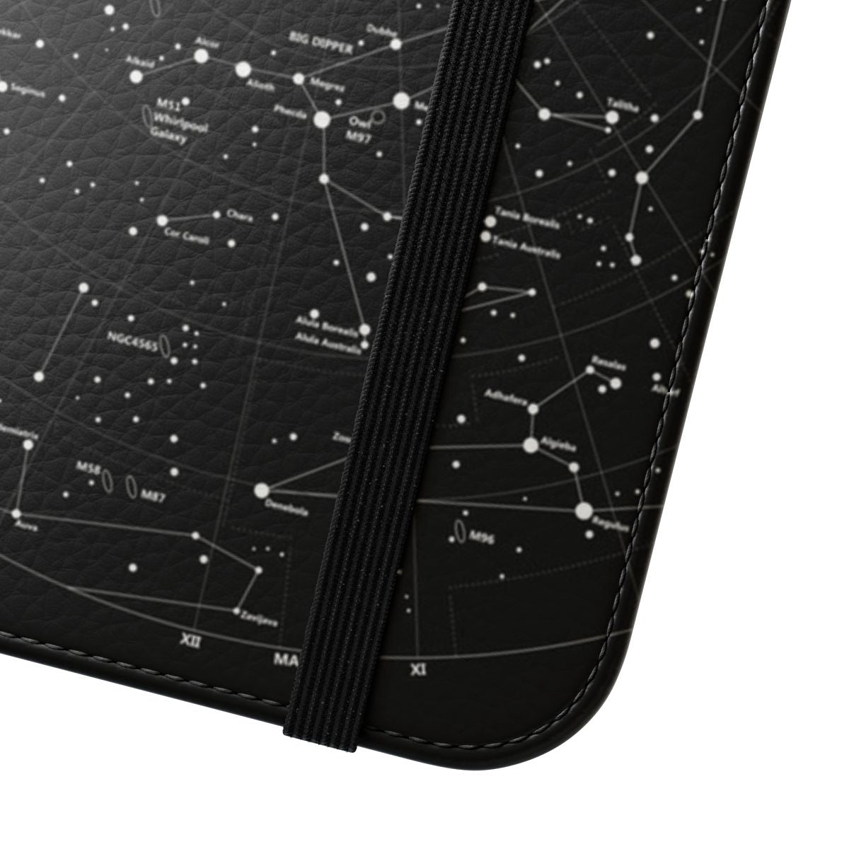 Constellation-themed phone case with star and zodiac design - Close Up