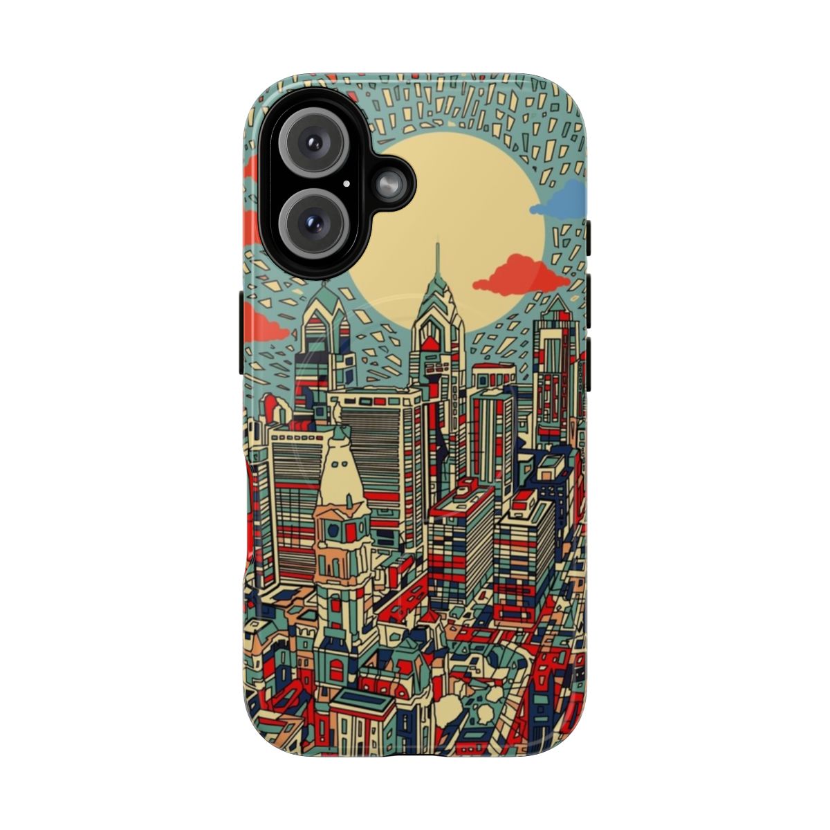 Stunning panoramic view of the Philadelphia skyline on a durable phone case