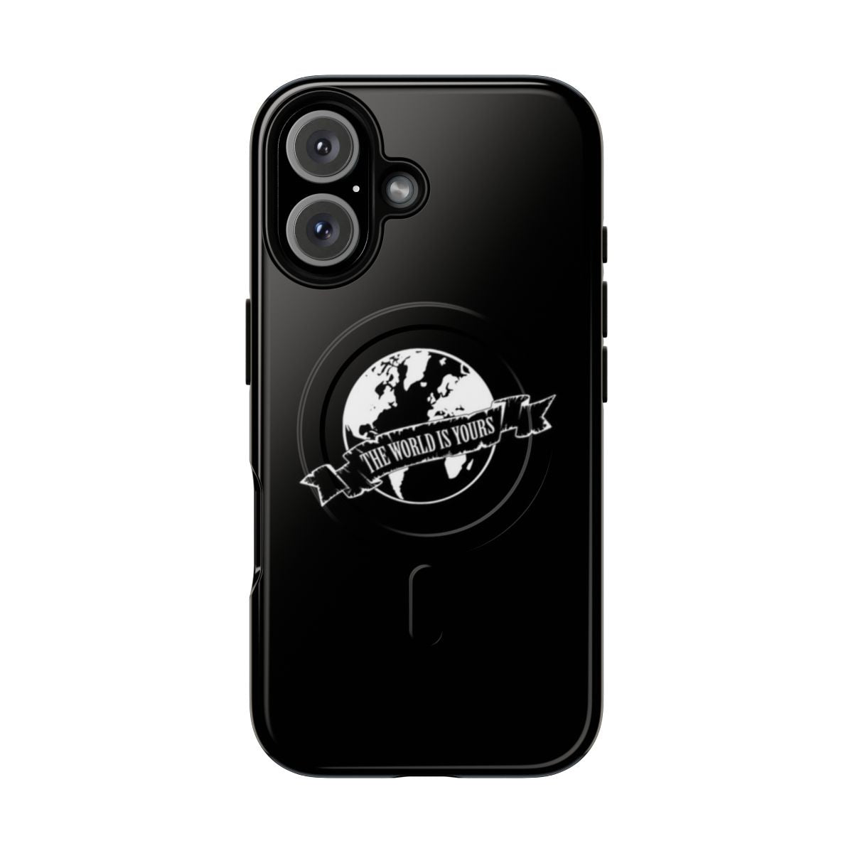 Magnetic phone case with mafia-inspired Scarface design