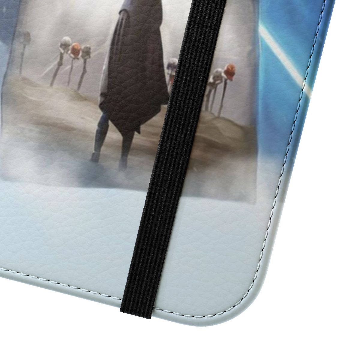 Star Wars Darth Vader and Ahsoka Tano illustration on a protective flip phone case - Close Up