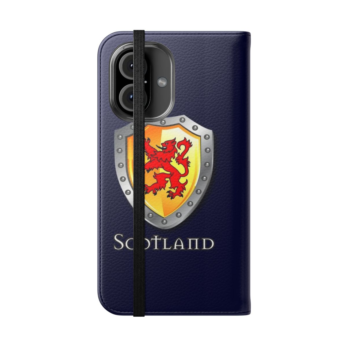 Custom-designed Scottish phone case featuring the iconic Lion Rampant crest - Folded Front