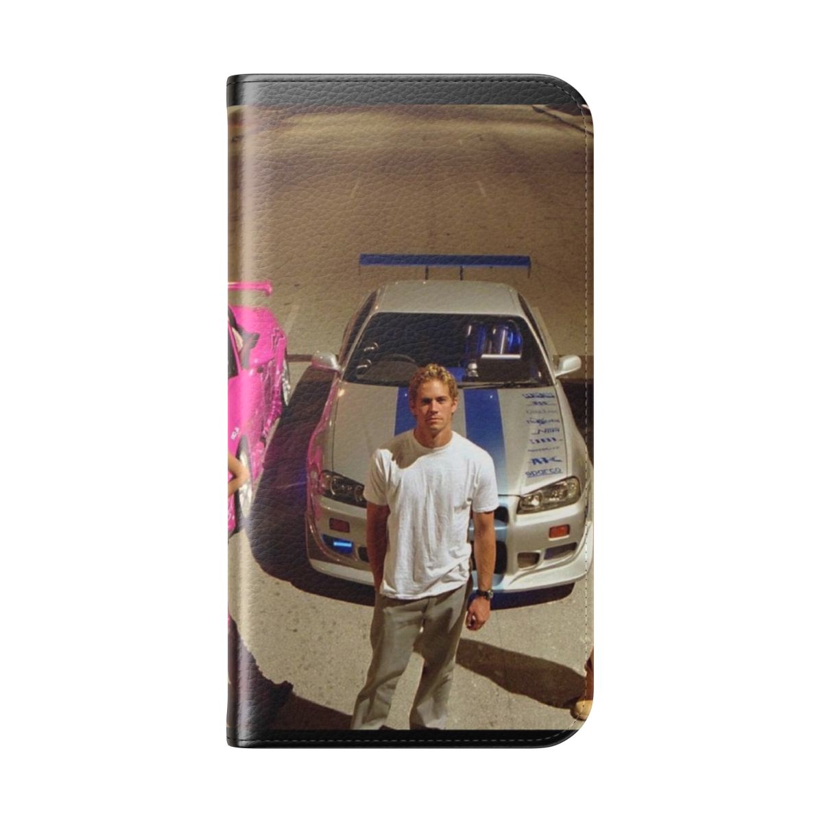 Automotive-inspired Brian O'Conner phone case featuring Fast and Furious, Paul Walker, and JDM elements - Folded Back