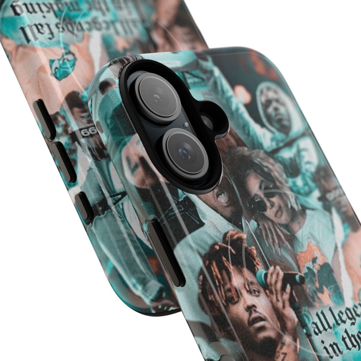 Magnetic tough phone case with custom Juice WRLD inspired graphics - Detail