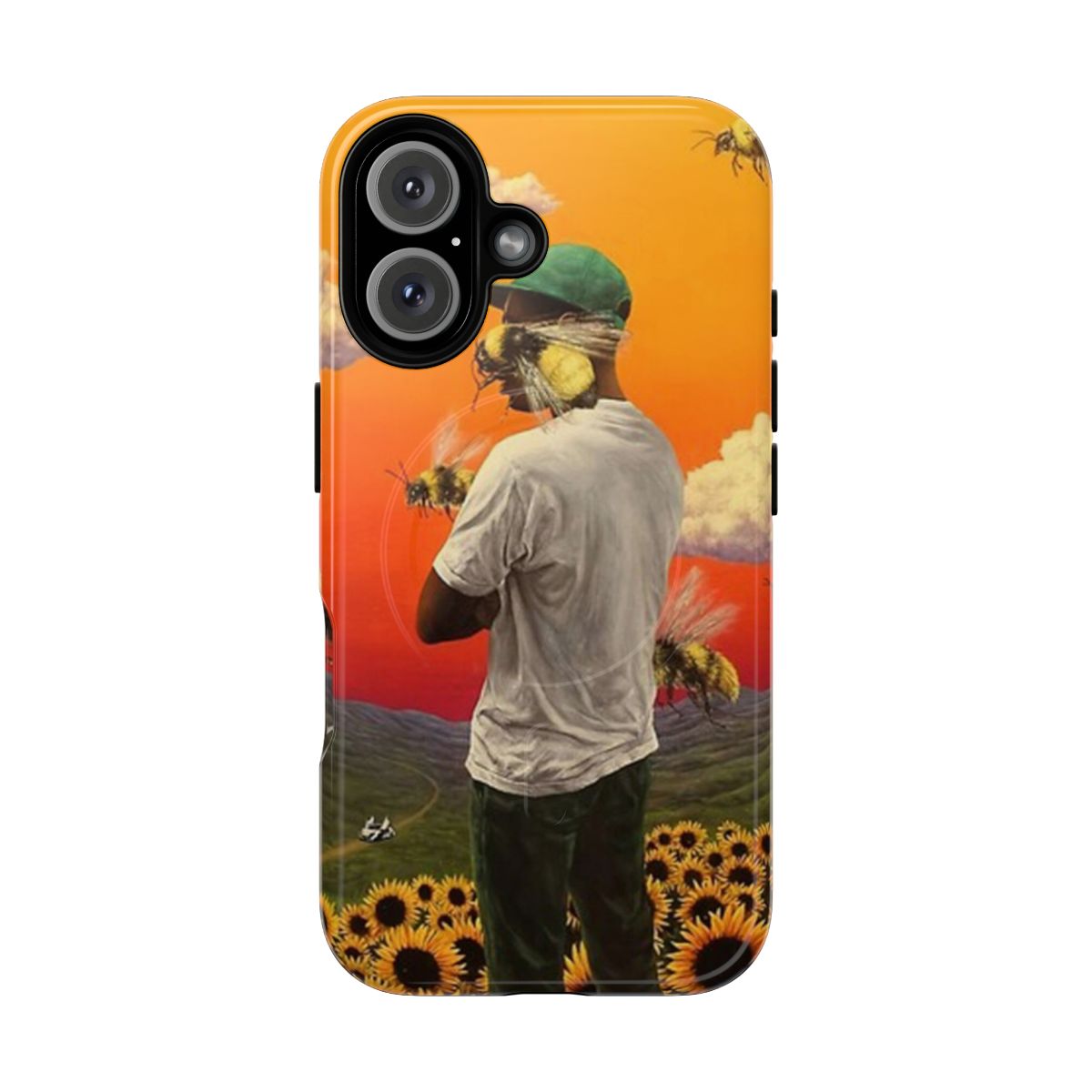 Tyler the Creator inspired magnetic phone case with floral design