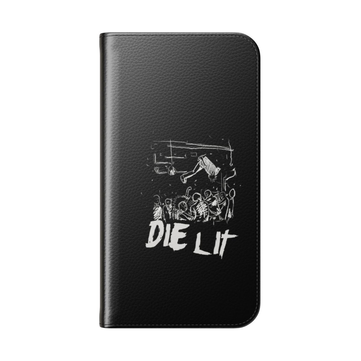 Stylish Playboi Carti-inspired custom phone case with "Die Lit" design - Folded Back