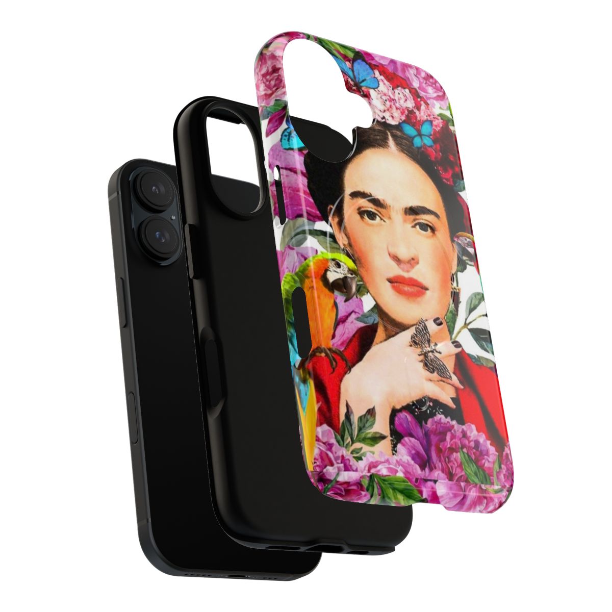 Colorful Frida Kahlo-inspired phone case with floral and nature motifs - Layers